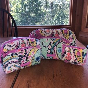 Vera Bradley Wildflower Paisley Large Makeup Bag